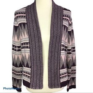 Boho Southwestern Aztec Fair Isle Cardigan Marks & Spencer Indigo US 8